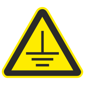 Знак безопасности «Заземление» треугольный (сторона треугольника 50 мм, комплект из 20 шт)