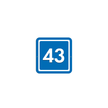 Н-04 - Табличка с номером дома с номером участка синий