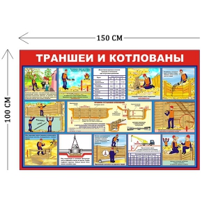СТН-270 - Cтенд Траншеи и котлованы 150 х 100 см (13 плакатов)