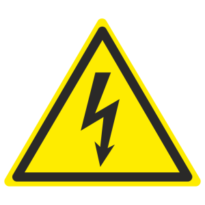 Знак безопасности W-08 «Опасность поражения электрическим током»