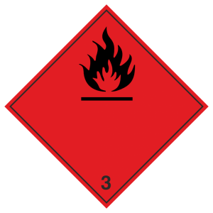 Знак безопасности 3.2 «Легковоспламеняющиеся жидкости» (чёрные буквы)